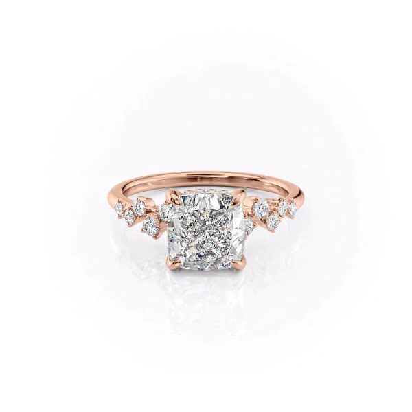 The Mia Set With A 1 Carat Cushion Moissanite For Cheap