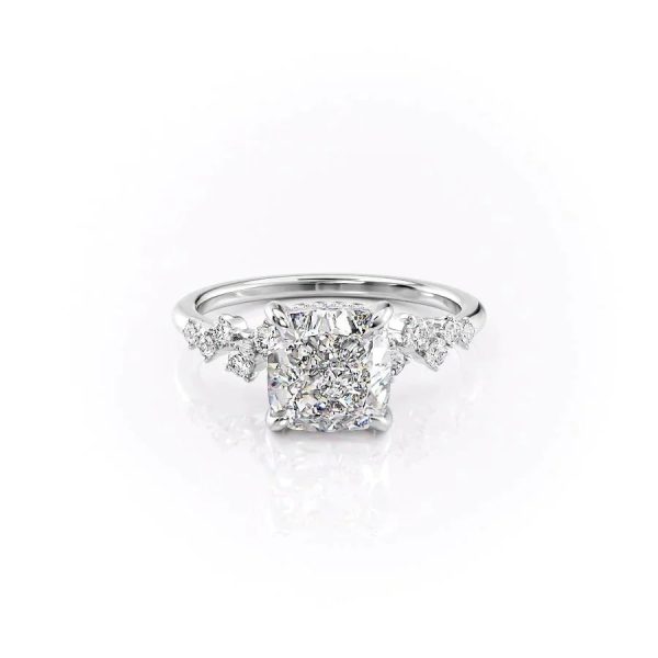 The Mia Set With A 1.5 Carat Cushion Moissanite Online now