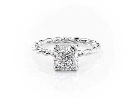 The Alice Set With A 1.5 Carat Cushion Moissanite Online Hot Sale