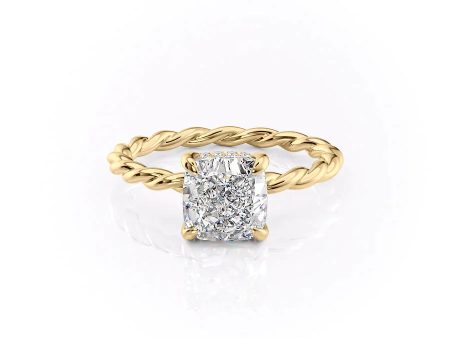 The Alice Set With A 2.5 Carat Cushion Moissanite For Cheap