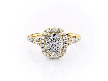 The Miley Set With A 2.5 Carat Elongated Cushion Moissanite Cheap