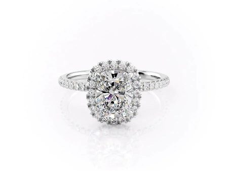 The Lenny Set With A 2 Carat Elongated Cushion Moissanite Online