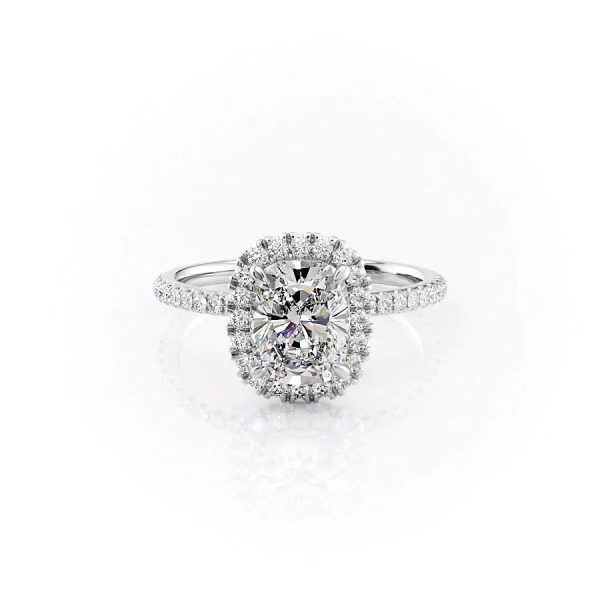 The Lenny Set With A 2 Carat Elongated Cushion Moissanite Online