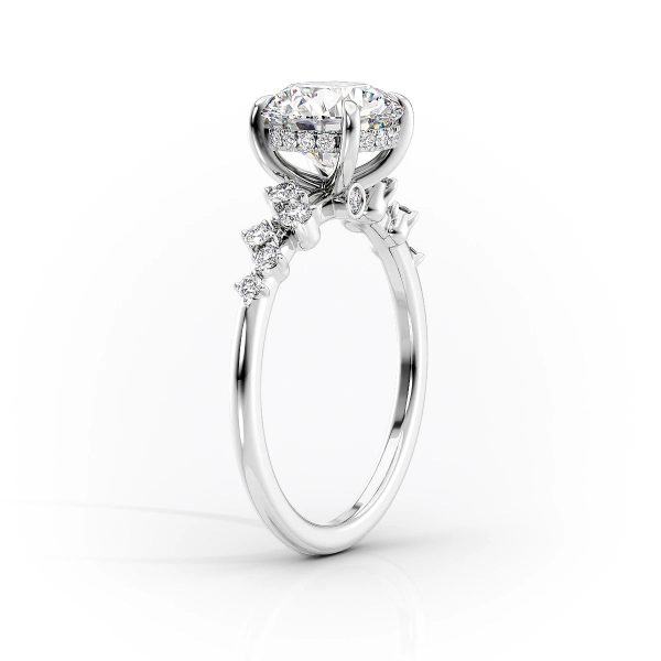 The Mia Set With A 3.5 Carat Cushion Moissanite For Sale