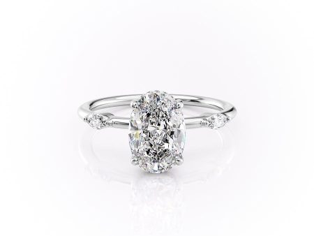 The Nicole Set With A 1.5 Carat Oval Lab Diamond For Cheap