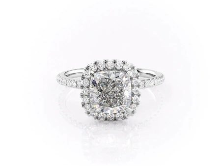 The Lenny Set With A 2.5 Carat Cushion Moissanite Hot on Sale