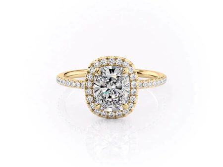 The Michelle Set With A 1 Carat Elongated Cushion Moissanite on Sale