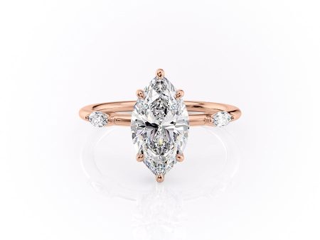 The Nicole Set With A 3 Carat Marquise Lab Diamond For Cheap