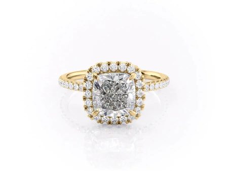 The Lenny Set With A 3.5 Carat Cushion Moissanite Online