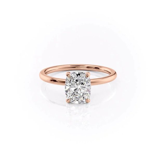 The Nelly Set With A 2.5 Carat Elongated Cushion Moissanite Online Sale