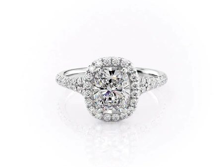 The Miley Set With A 1.5 Carat Elongated Cushion Moissanite Online