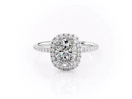 The Michelle Set With A 5 Carat Elongated Cushion Moissanite on Sale