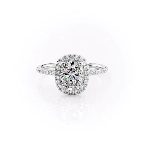 The Michelle Set With A 5 Carat Elongated Cushion Moissanite on Sale