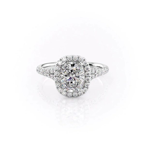 The Miley Set With A 4 Carat Elongated Cushion Moissanite Cheap