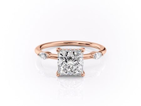 The Nicole Set With A 2 Carat Princess Lab Diamond on Sale