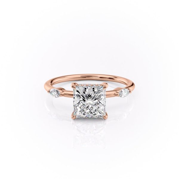 The Nicole Set With A 2 Carat Princess Lab Diamond on Sale