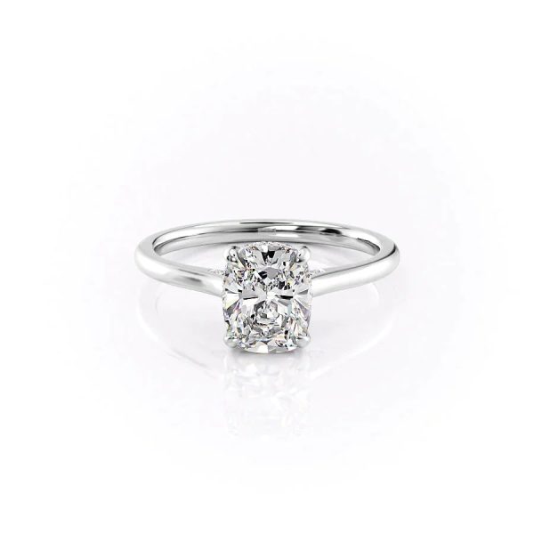 The Natalie Set With A 5 Carat Elongated Cushion Moissanite on Sale