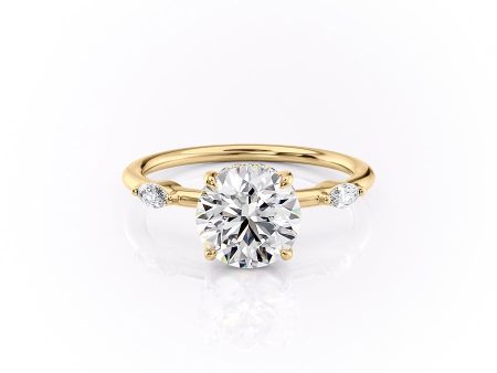 The Nicole Set With A 2.5 Carat Round Lab Diamond on Sale