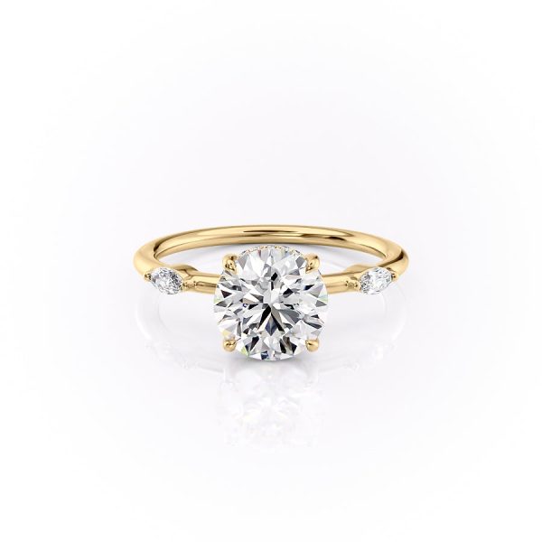 The Nicole Set With A 2.5 Carat Round Lab Diamond on Sale