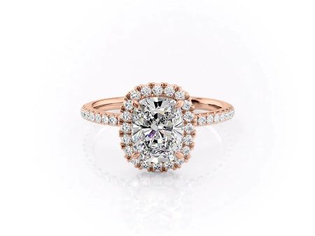 The Lenny Set With A 2.5 Carat Elongated Cushion Moissanite Online Sale