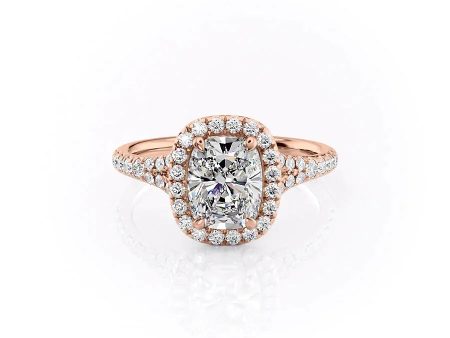 The Miley Set With A 2 Carat Elongated Cushion Moissanite Online now