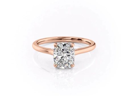 The Natalie Set With A 1.5 Carat Elongated Cushion Moissanite Online Sale