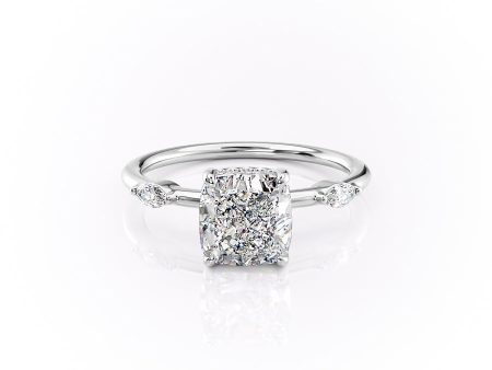 The Nicole Set With A 1 Carat Cushion Lab Diamond For Cheap