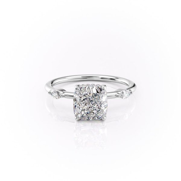 The Nicole Set With A 1 Carat Cushion Lab Diamond For Cheap