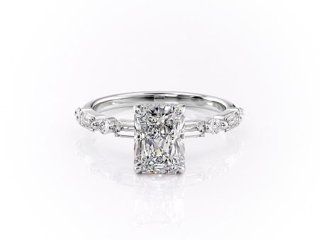 The Patricia Set With A 2.5 Carat Radiant Lab Diamond on Sale