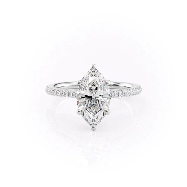 The Pave Lexie Set With A 1 Carat Marquise Lab Diamond on Sale