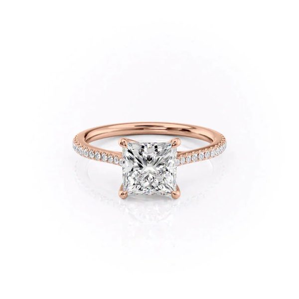 The Pave Lexie Set With A 1 Carat Princess Lab Diamond For Discount