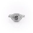 The Halo Stephanie Set With A 2 Carat Cushion Lab Diamond Hot on Sale