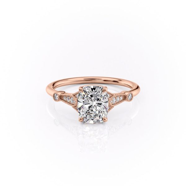 The Stephanie Set With A 1 Carat Elongated Cushion Lab Diamond For Discount