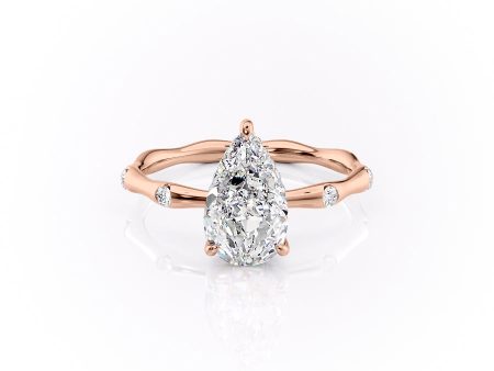 The Samantha Set With A 2 Carat Pear Lab Diamond For Cheap