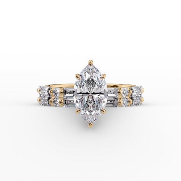 The Patricia Set With A 2.5 Carat Marquise Lab Diamond on Sale