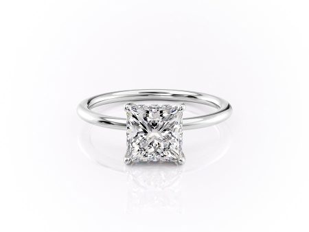 The Sandra Set With A 2 Carat Princess Lab Diamond For Sale