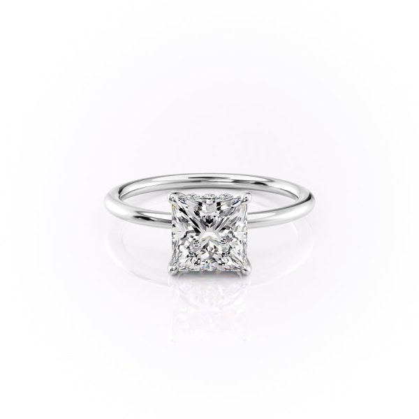 The Sandra Set With A 2 Carat Princess Lab Diamond For Sale