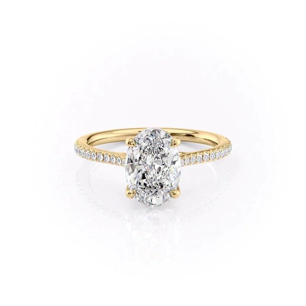 The Pave Lexie Set With A 1 Carat Oval Lab Diamond Fashion