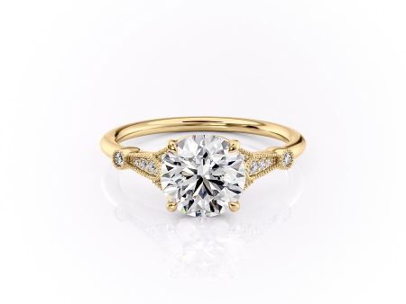 The Stephanie Set With A 1.5 Carat Round Lab Diamond For Cheap