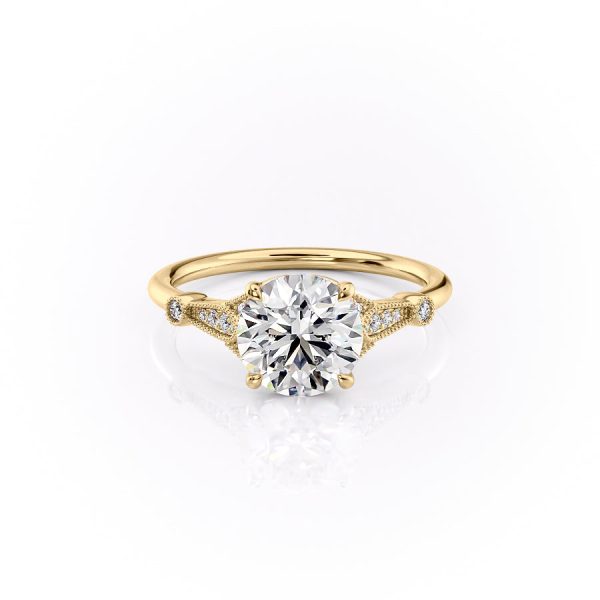 The Stephanie Set With A 1.5 Carat Round Lab Diamond For Cheap