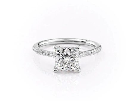 The Pave Lexie Set With A 2.5 Carat Princess Lab Diamond Sale