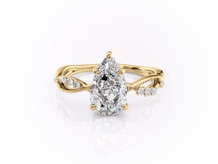 The Daisy Set With A 3 Carat Pear Lab Diamond Online Sale