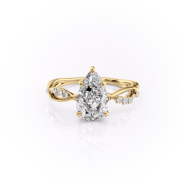 The Daisy Set With A 3 Carat Pear Lab Diamond Online Sale