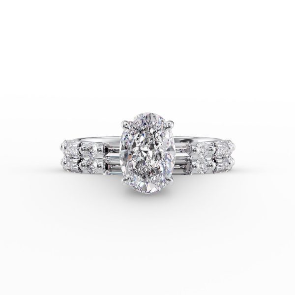 The Patricia Set With A 3 Carat Oval Lab Diamond on Sale