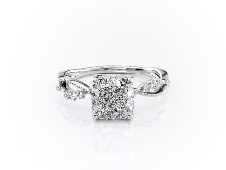 The Daisy Set With A 1.5 Carat Cushion Lab Diamond Fashion