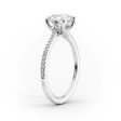 The Pave Lexie Set With A 1 Carat Cushion Lab Diamond For Sale