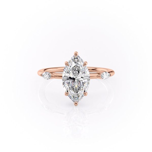 The Nicole Set With A 1.5 Carat Marquise Lab Diamond on Sale