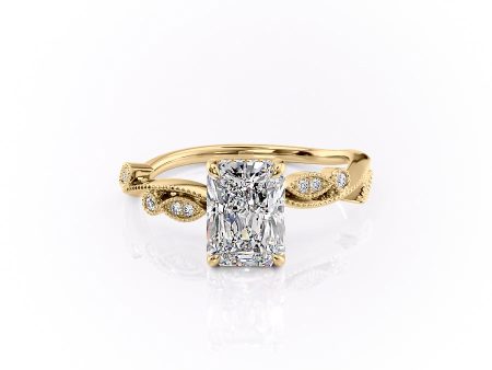 The Robin Set With A 2.5 Carat Radiant Lab Diamond on Sale