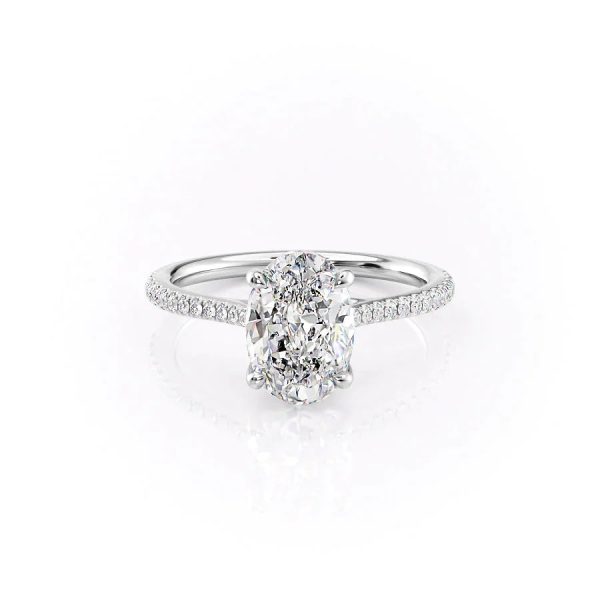 The Pave Lexie Set With A 2 Carat Oval Lab Diamond Hot on Sale