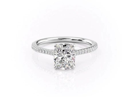 The Pave Lexie Set With A 2.5 Carat Elongated Cushion Lab Diamond Sale